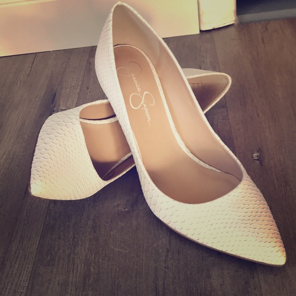 White Snakeskin Pumps | Poshmark